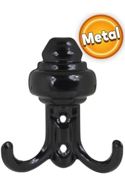 STOREMAX Ntwork Home Coat Rack with 2 Hooks Closet Hanger Set: 5 Pcs, Durable and Stylish Design (Black)