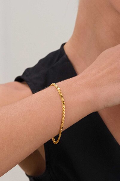 FERMAS KUYUMCULUK 14 Ayar Halep Pullu Altın Zincir Bileklik