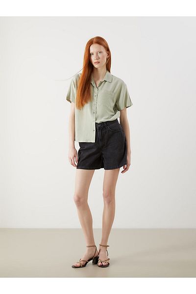 LC Waikiki Lcw Linen Blend Women's Shirt Fast Fashion