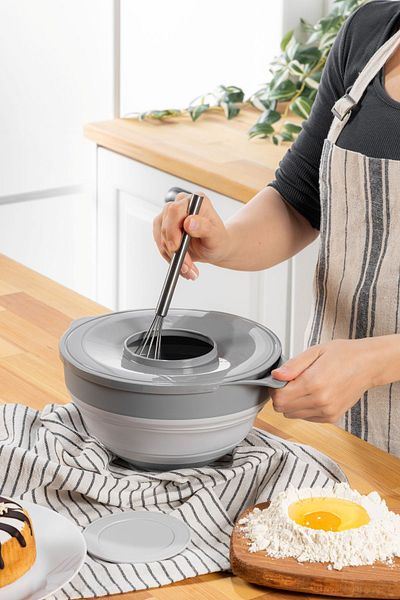 Mutfak Köşesi 2-in-1 Mixer Mixing Bowl and Storage Bowl with Lid - Collapsible Storage Bowl