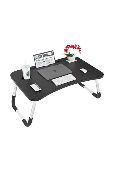 huitich Wood Multi-Purpose Laptop Desk For Study And Reading With Foldable Non-Slip Legs