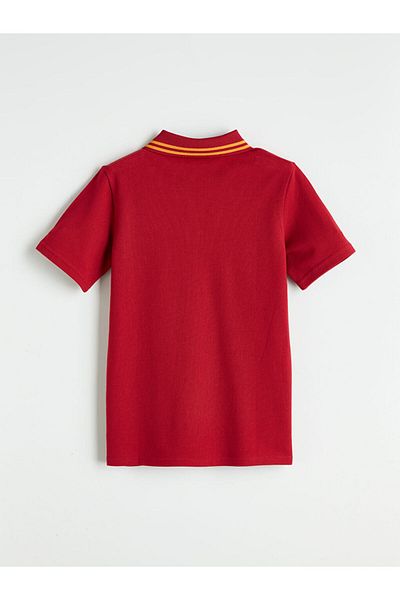 LC Waikiki Red Polo Neck Printed Boy's T-Shirt