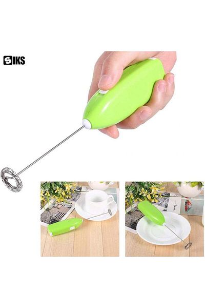 SIKS Milk Frother Mixer, Electric with Battery, Hot/Cold Drinks, Stainless Steel Rod, Easy to Use