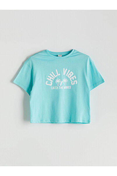 LC Waikiki Rmz Gi̇yi̇m Farkiyla Zero Roba Collar Girls' T-Shirt