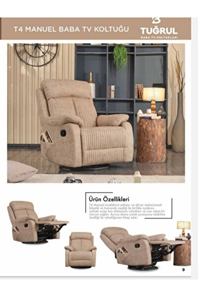TUĞRUL HOME TV KOLTUĞU T4 KAPİTONELİ KREM RENGİ