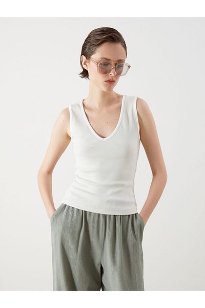 LC Waikiki New Season V-Neck Textured Women's Undershirt - S5Gy30Z8