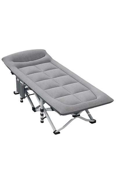 huitich Ultimate Comfort Folding Camping Cot in Gray