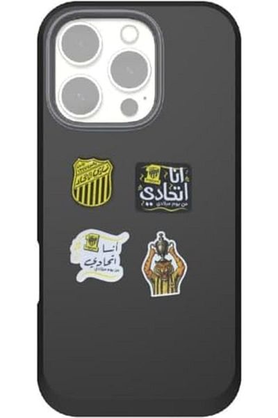 Generic Decorative Adhesive Stickers Set by Club Union, 4 Pieces, Sports Design for Mobiles and Smooth Surfa