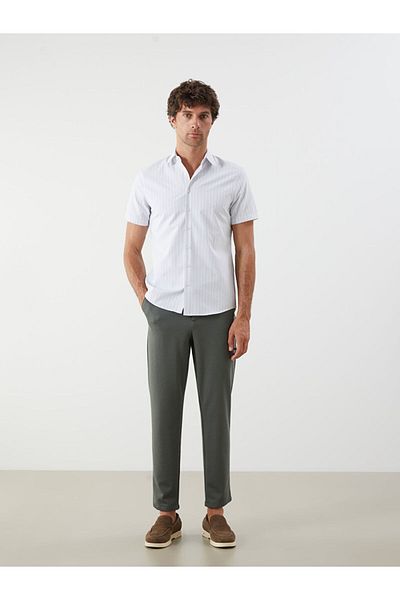 LC Waikiki Slim Fit Short Sleeve Striped Men's Shirt