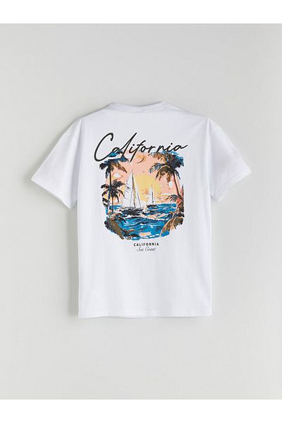 LC Waikiki Tricou pentru băiat cu imprimeu California New Season Crew Neck - S5RA10Z4