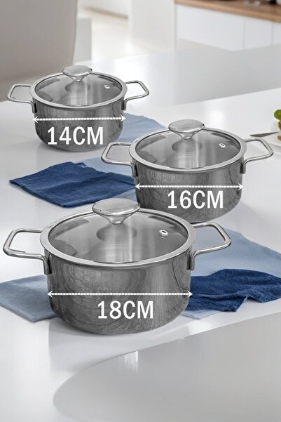 toyigoo Hsnet Cookware Set Stainless Steel 6 Pieces - Tygo7542-9104