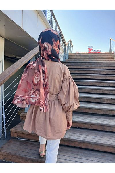 Nilbutik Flower Pattern Cotton Shawl