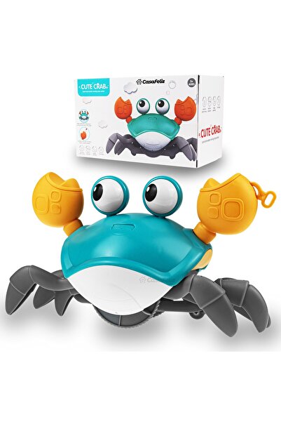 Picodino Crab Bump and Go interactive toy with sound and intelligent movement, unisex, Blue