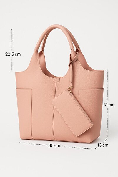 Timeless Premium Deri Görünümlü Çok Gözlü Kadın Omuz ve El Çantası (Cüzdan Hediyeli)