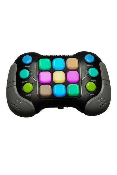 WTO Electronic Pop It Toy WTO®, with 6 buttons and 600 levels, RGB Lights, Gray/Black, 15 x 9.5 cm