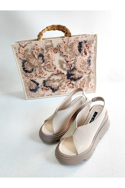 Of&Off Women's Genuine Leather Sandals