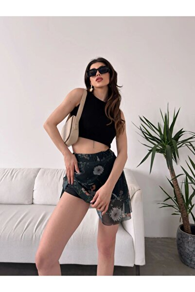 neonstore Fusta de damă cu model Crinkle Shorts