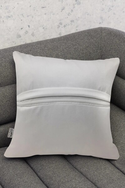 Hayal Dekoratif Nakış Desenli Dijital Baskılı Çok Renkli Krem Zeminli Geometrik 4'lü Koltuk Kırlent Kılıfı Seti