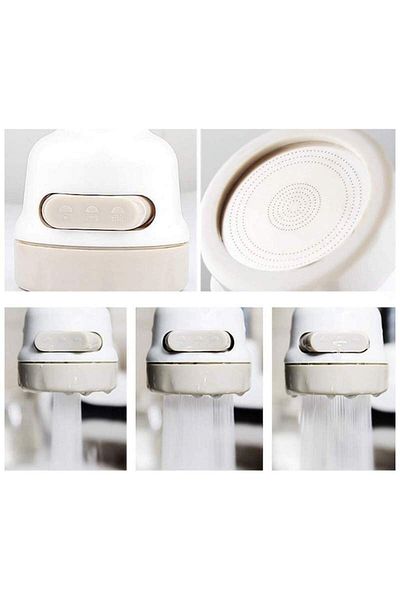 SIKS ® ultra-flexible tap head for sink mixer, with 3 sprayers, white/beige