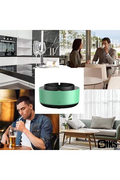 SIKS Electric Ashtray, Air Freshener, Eliminates Unpleasant Odors, Automatic Shut-off, Green