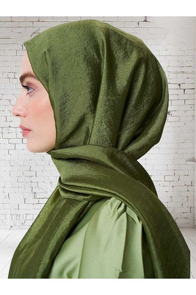 Freeista Khaki Evening Dress Shawl Shiny