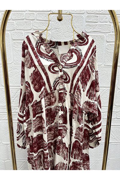Zeynep Butik Patterned Viscose Hijab Dress 1861