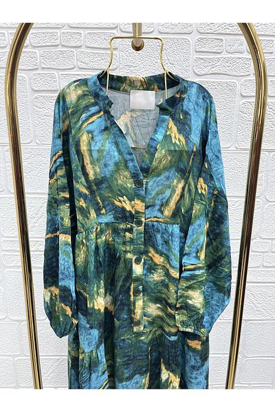 Zeynep Butik Patterned Viscose Hijab Dress 1861