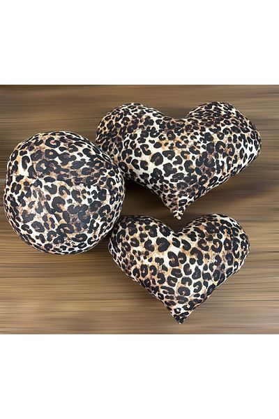 happyteks boutique Тройна комбинирана възглавница с леопард