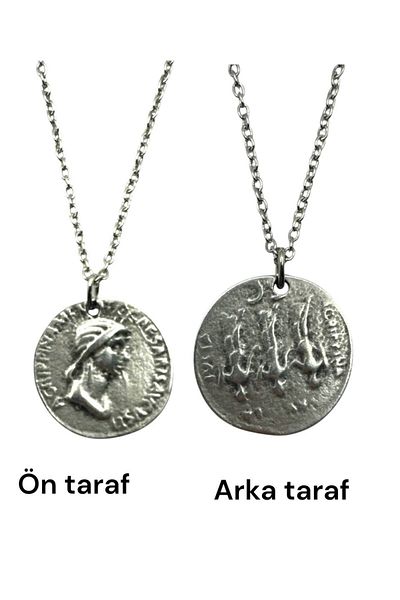 Herşey Nota Julia Agrippina Roman Empress Figured Double Sided Necklace – 1 Piece – 60 cm Chain Necklace