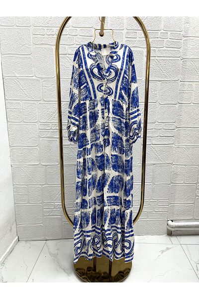 Zeynep Butik Patterned Viscose Hijab Dress 1861