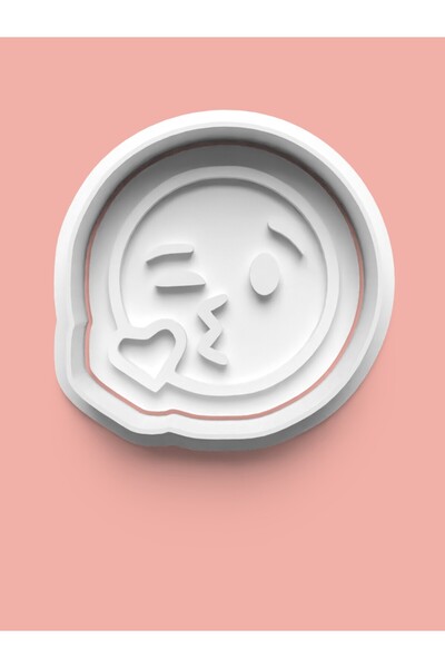 AKTASTORE قالب بسكويت بتصميم تعبيرات وجه الإيموجي وقالب عجينة السكر 0017-11