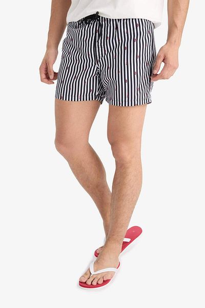 DeFacto Striped Mesh Lined Short Length Sea Shorts E0950Ax25Hs