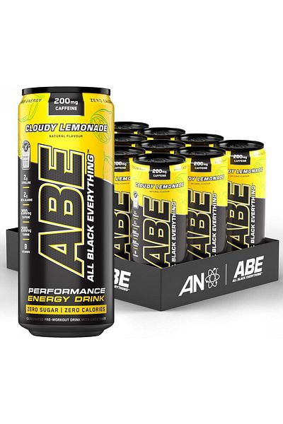 applied nutrition ABE Pre Workout Cans - All Black Everything Energy + Performance Drink, ABE Carbon