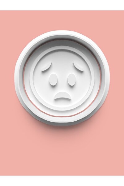 AKTASTORE قالب بسكويت بتصميم تعبيرات وجه الإيموجي وقالب عجينة السكر 0017-14