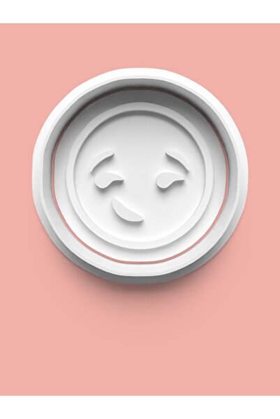 AKTASTORE قالب بسكويت بتصميم تعبيرات وجه الإيموجي وقالب عجينة السكر 0017-15