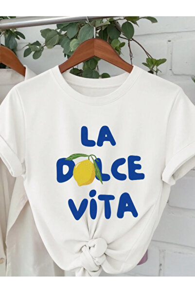 Framgan Γυναικείο μπλουζάκι DOLCE VITA με ειδικό σχέδιο, υπερμεγέθη, βαμβακερ...