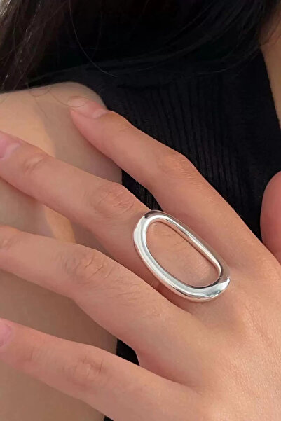 Mutenaura خاتم فولاذي بيضاوي مجوف قابل للتعديل