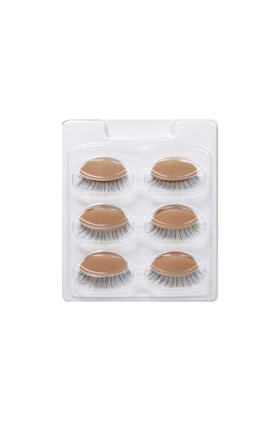 choice2 رأس تدريب على تمديد الرموش من جلاملاش، رأس مسطح صغير، مزيج أصفر، مع رأس قابل للإزالة