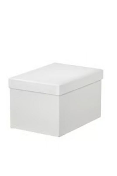 IKEA Storage box with lid, white, 18x25x15 cm