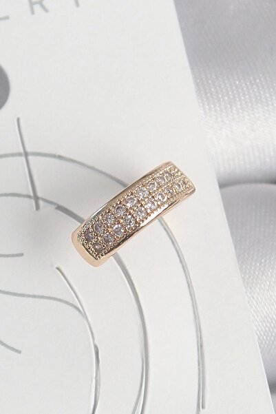 shopwave Brass Gold Color Zircon Stone Women's Cartilage Earrings