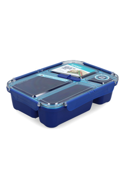 Smash Bento Eats Lunch Box Blue and Green 1.4 Liter