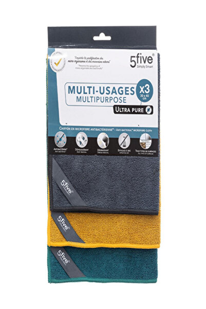 Five Simply Smart مناديل تنظيف فائقة النقاء مضادة للبكتيريا من الألياف الدقيق...