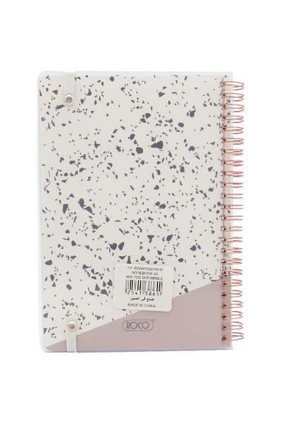 Roco Terrazzo 1 A5 Lined Notebook with 80 Sheets – Elegant White Cover
