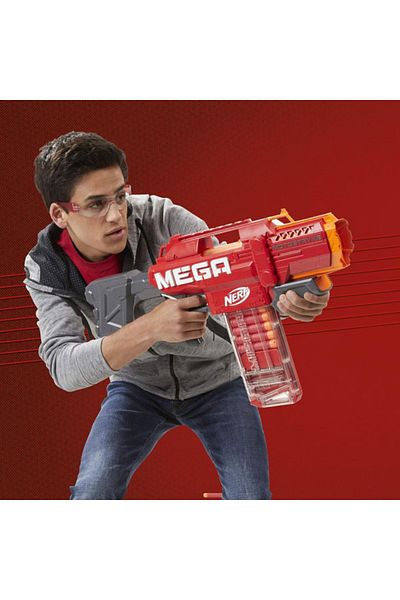Hasbro Nerf Mega Motostryke motorized blaster with 10 projectiles