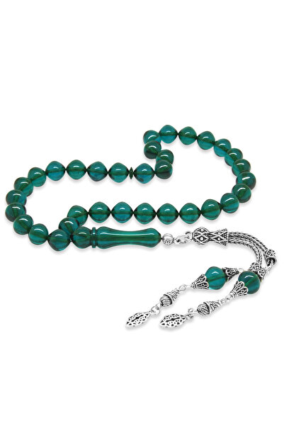 Tesbihane 925 проба срібла з бахромою, вирізана в Стамбулі, турецький бірюза, бурштинова чотки