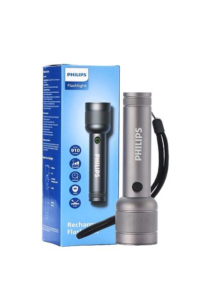 Philips 910 Lumens Aluminium Alloy Long Range LED Rechargeable Flashlight