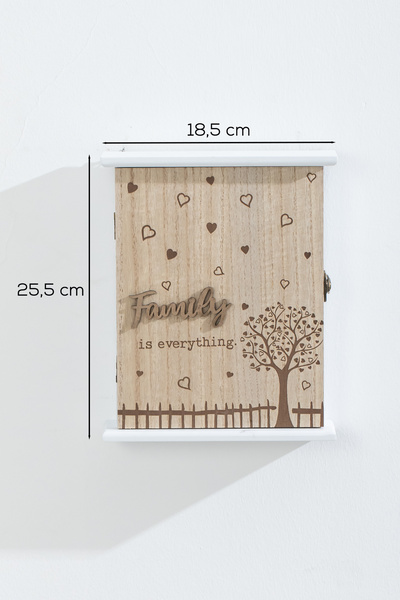 Porsima 2072 Duvara Montajlı Dekoratif Anahtarlık Dolabı - Anahtar Askılığı Saklama Kabini 18,5X25,5cm