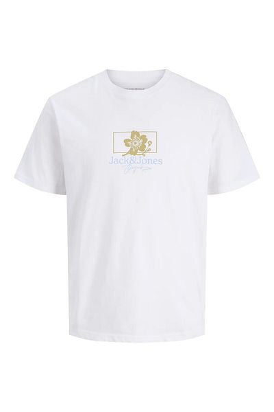 Jack & Jones J&J T-Shirt Men Logo Printed Tee Shirt White