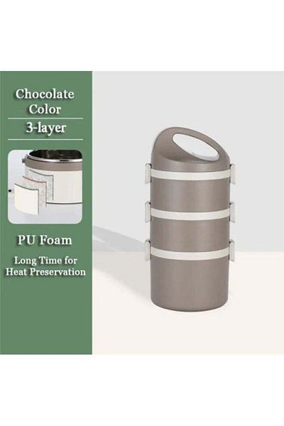 COOYA Stainless Steel Lunch Box 3-Layer Upgraded Leak Proof Lunch Box Adult