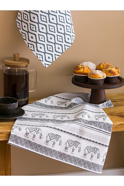 LC Waikiki Lcw Home Gray Printed Drying Cloth 2 Pack 40X50 cm